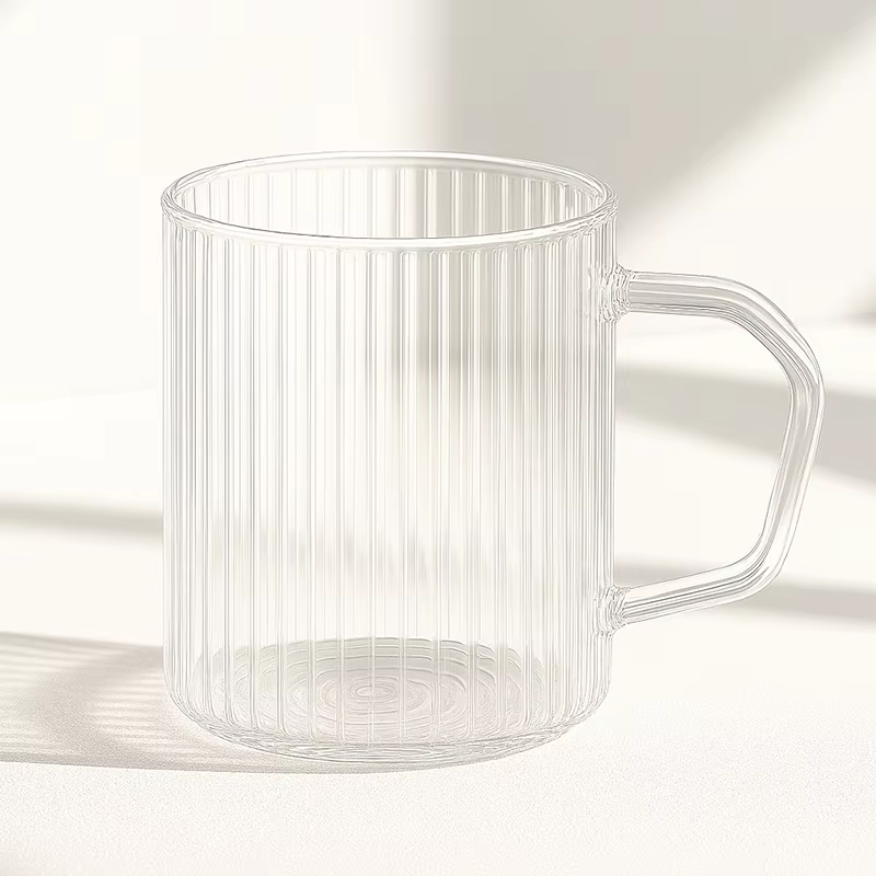 Ember 200 ml Vertical-Ribbed Double-Wall Glass Mug