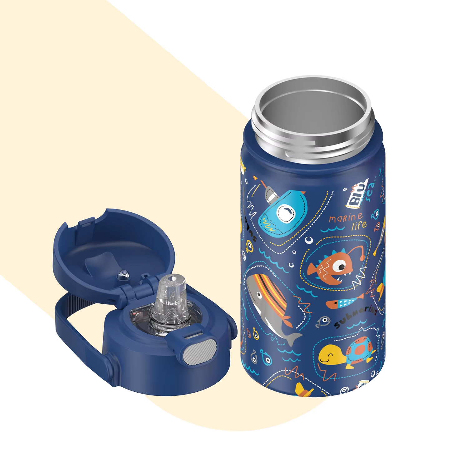 Sprout 400 ml Cartoon Print Straw Bottle