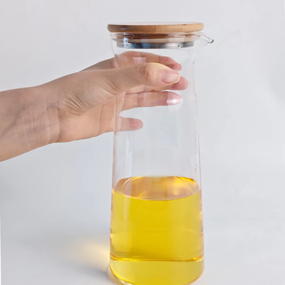 Cascade 1 L Tapered Borosilicate Glass Carafe with Lid