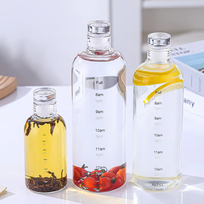 Cascade Time-Marked Hydration Bottle with Button Cap