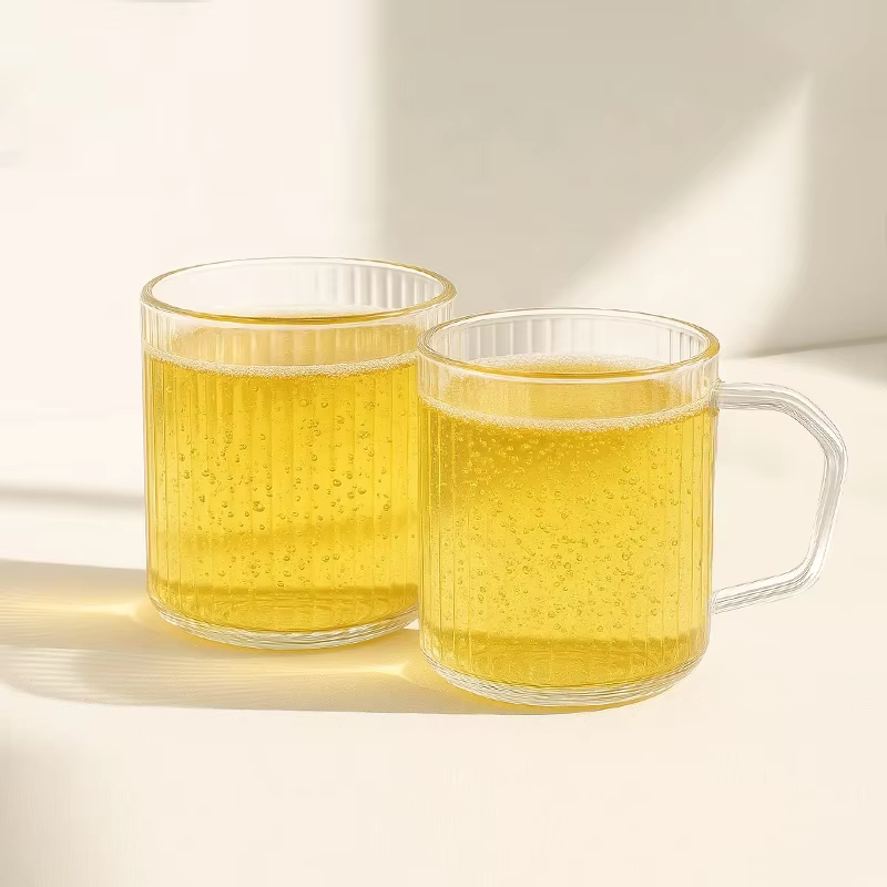 Ember 200 ml Vertical-Ribbed Double-Wall Glass Mug