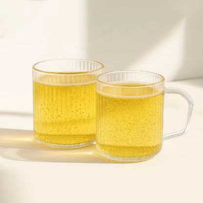 Ember 200 ml Vertical-Ribbed Double-Wall Glass Mug