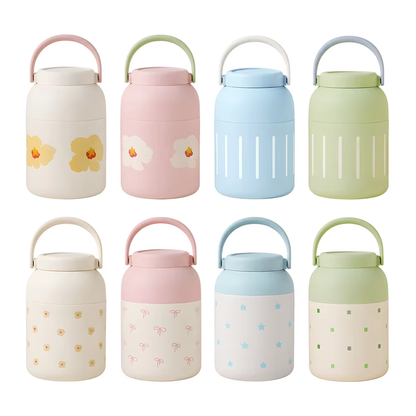 Noon Printed Handled Insulated Food Jar
