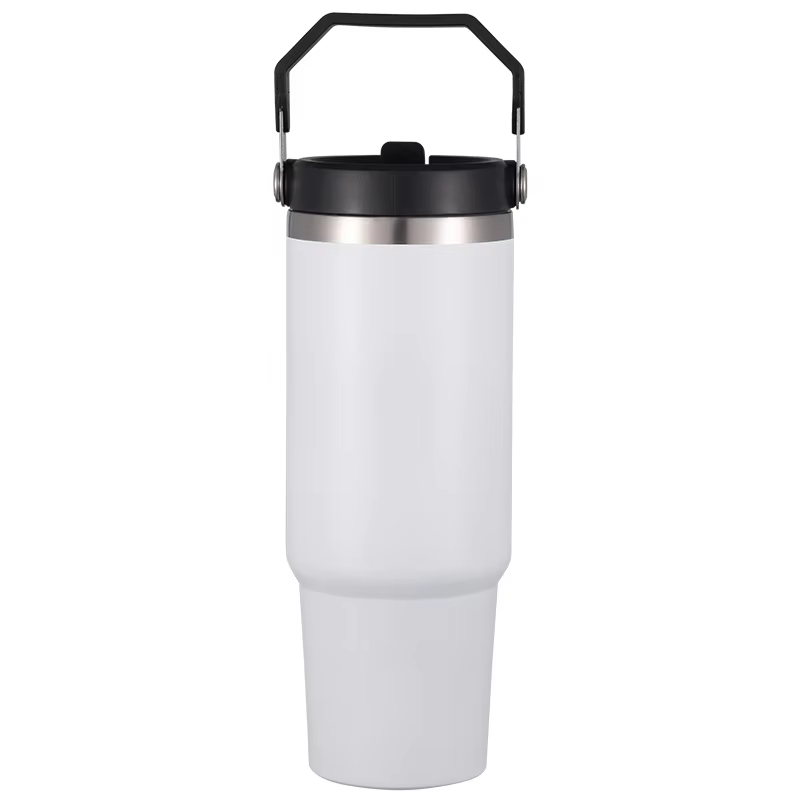 Cascade Handled Foldable-Straw Insulated Tumbler