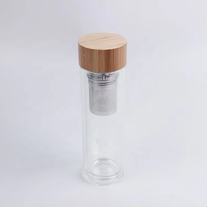 Cascade Bamboo-Lid Glass Tea Bottle