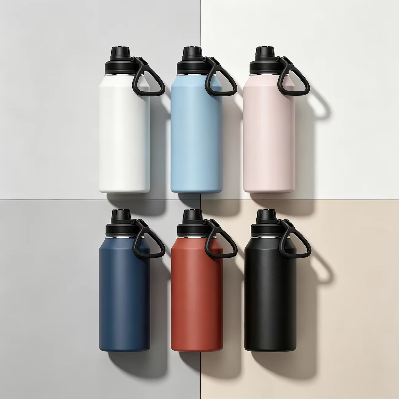 Cascade 32 oz Multicolor Wide-Mouth Insulated Bottle with Carry Handle