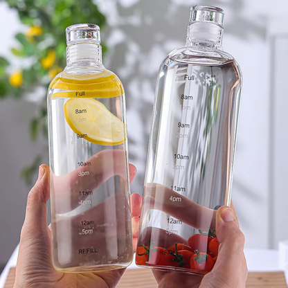 Cascade Time-Marked Hydration Bottle with Button Cap