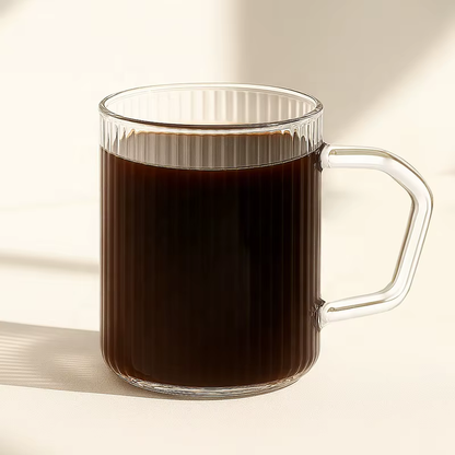 Ember 200 ml Vertical-Ribbed Double-Wall Glass Mug