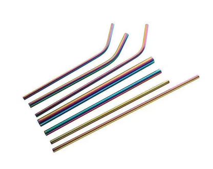 Cascade Stainless Steel Drinking Straws with Cleaning Brush