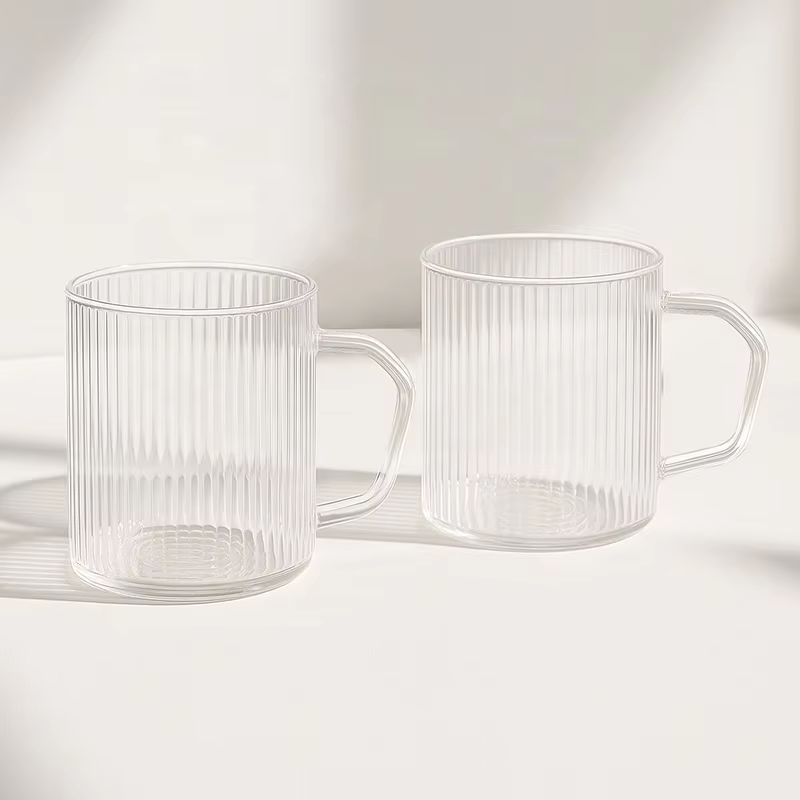 Ember 200 ml Vertical-Ribbed Double-Wall Glass Mug