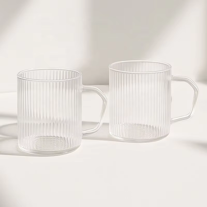 Ember 200 ml Vertical-Ribbed Double-Wall Glass Mug
