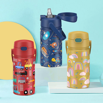 Sprout 400 ml Cartoon Print Straw Bottle