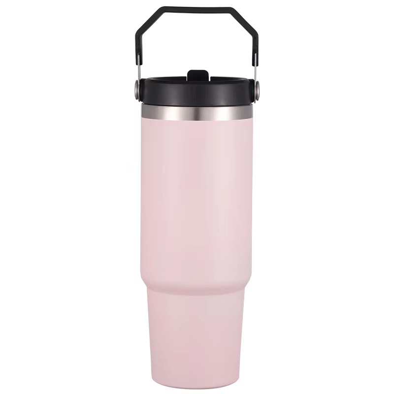 Cascade Handled Foldable-Straw Insulated Tumbler