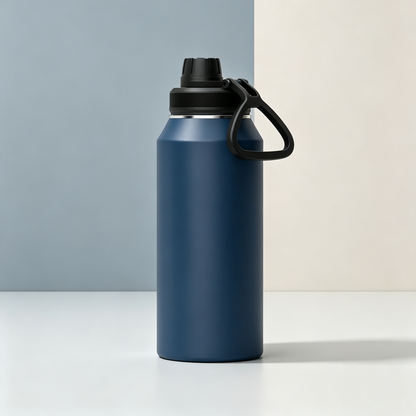 Blue wide mouth bottle