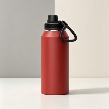 Red wide mouth bottle