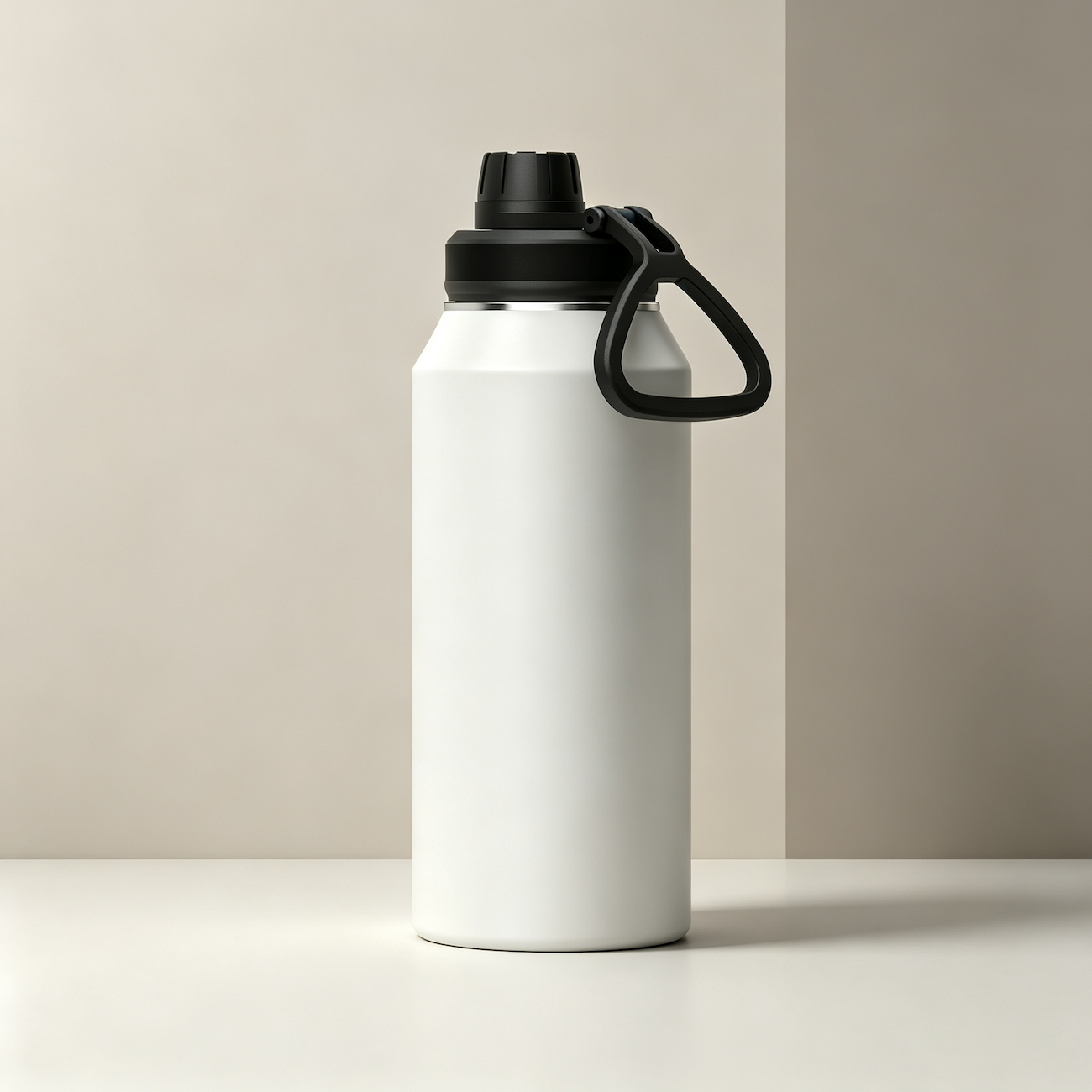 White wide mouth bottle