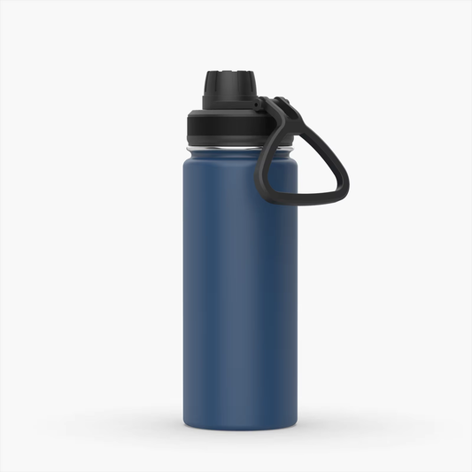 32 oz Navy Slim-Mouth Insulated Bottle with Carry Handle