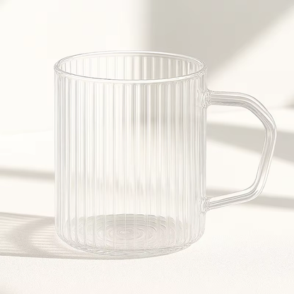 Ember 200 ml Vertical-Ribbed Double-Wall Glass Mug