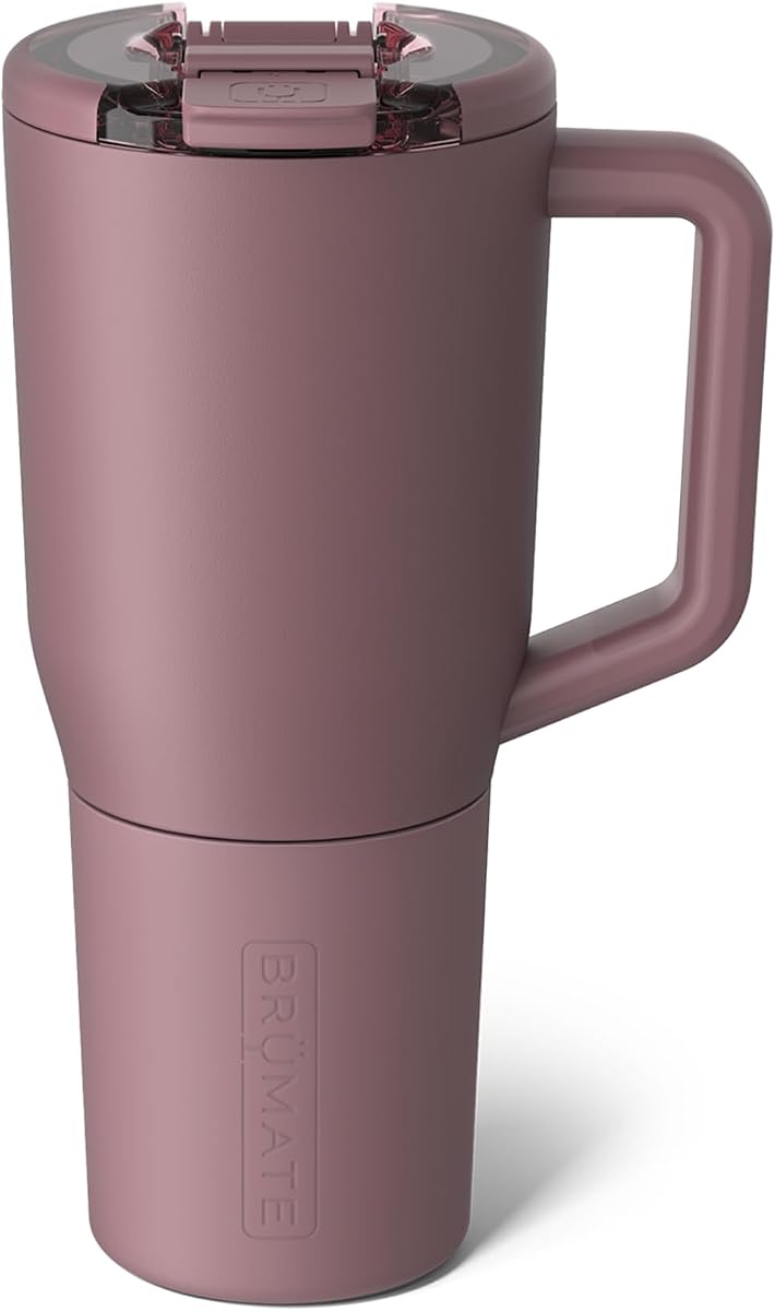 Dusty Blue Insulated Coffee Travel Mug with Handle 14oz product photo