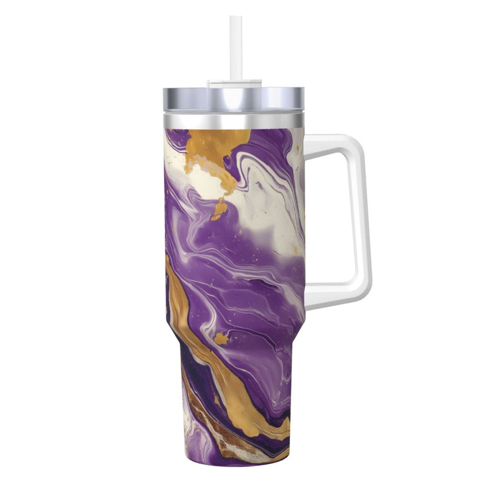 Matte Black Straw-Lid Insulated Tumbler with Handle 40oz product photo
