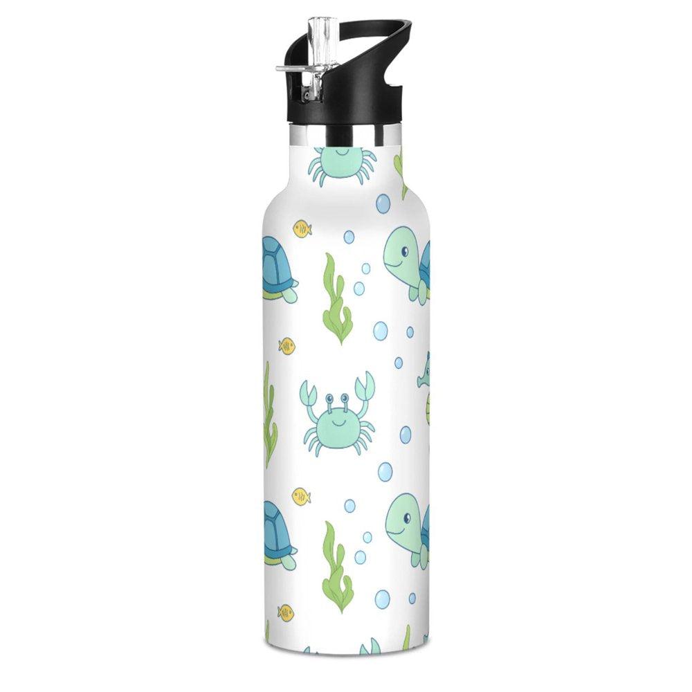 Star Pattern Kids Insulated Straw Water Bottle 16oz product photo