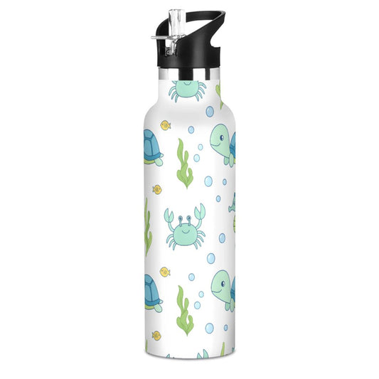 Unicorn Print Kids Insulated Straw Water Bottle 12oz product photo