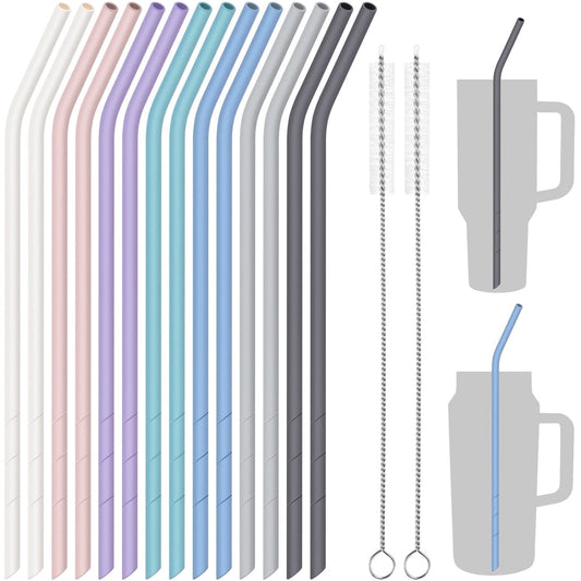 Reusable Silicone-Tipped Straw Set for 30oz Tumblers Pack of 4 product photo