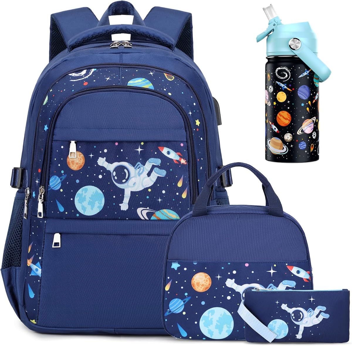 School Backpack Straw Bottle product photo
