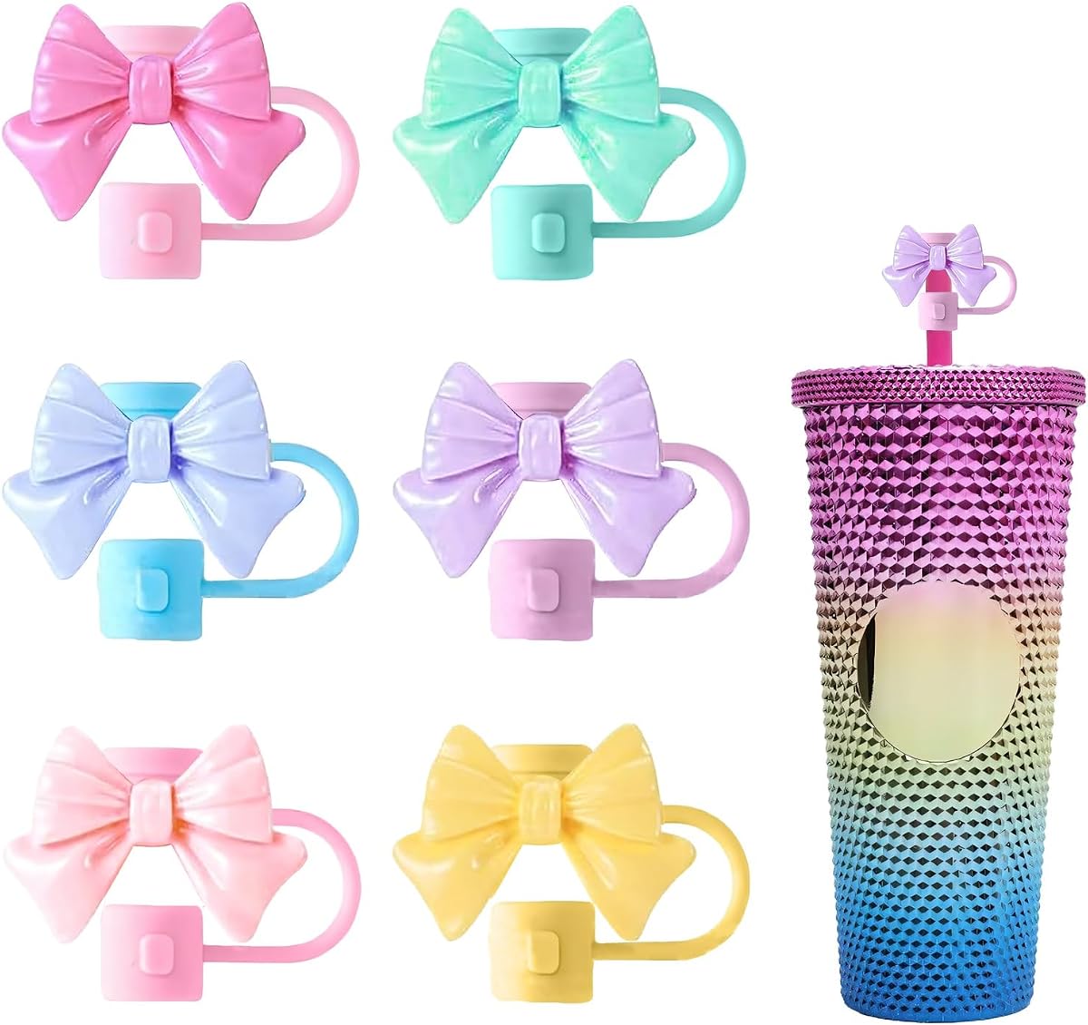 Silicone Straw Topper Set product photo